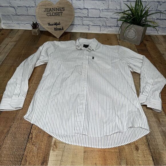 Texas Standard Men's Large Long Sleeve Striped Button Down Shirt - Picture 10 of 12
